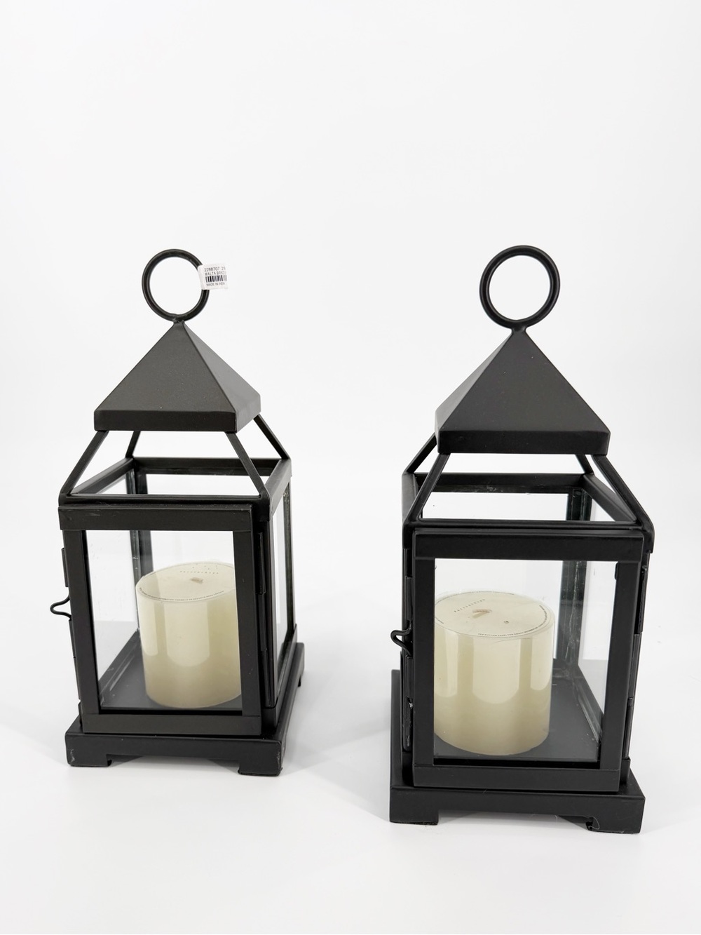 NEW 2 Pottery Barn Malta Bronze Indoor/Outdoor Lantern with Candles